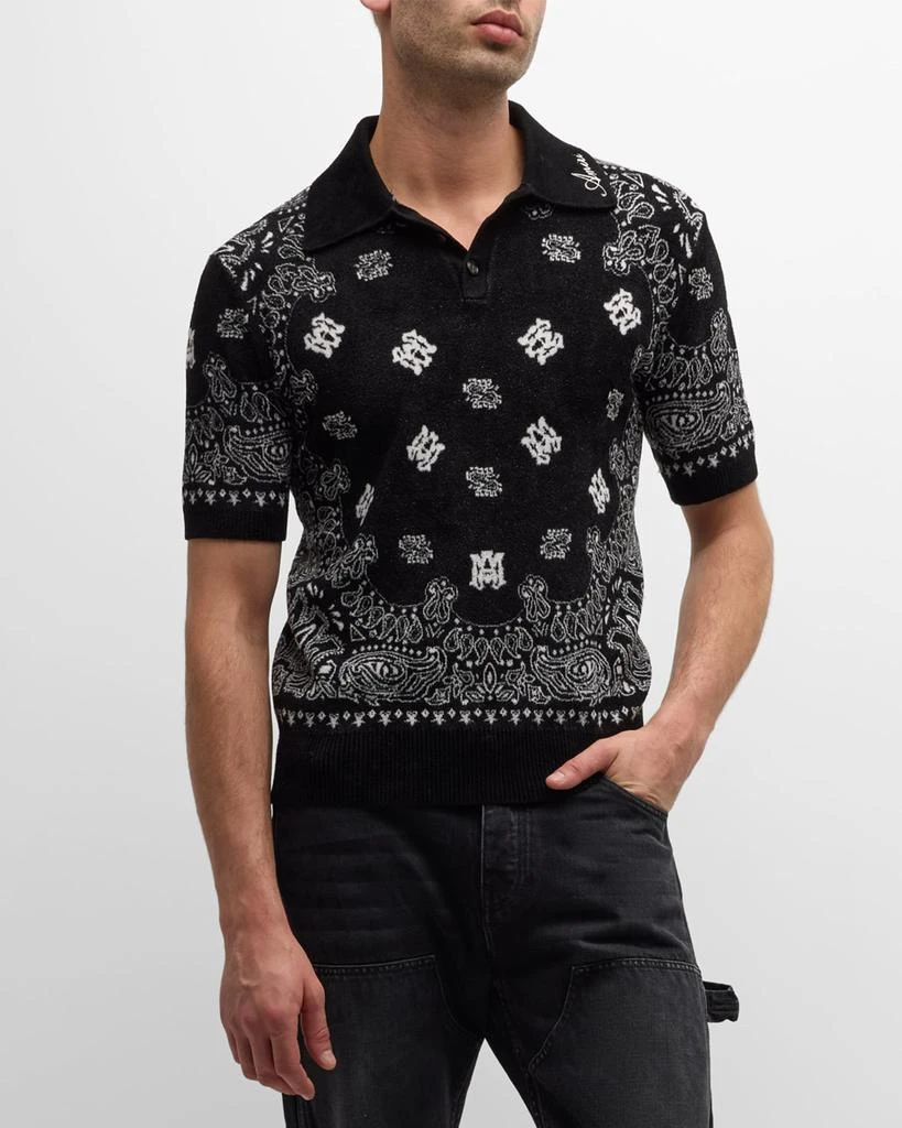 AMIRI Men's Bandana Knit Polo Shirt 4