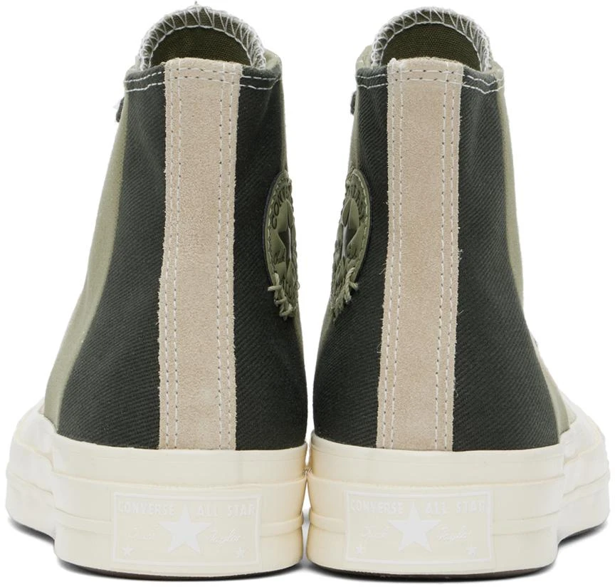 Converse Taupe & Green Chuck 70 Patchwork Suede Sneakers 2