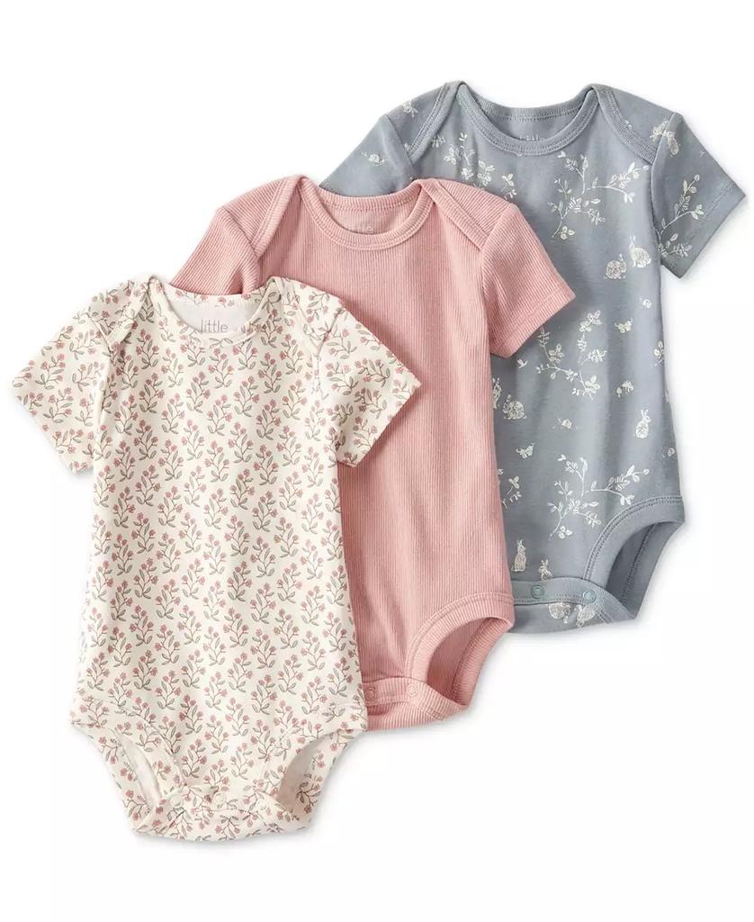 Carter's Baby Girls Organic Cotton 3-Pc. Ribbed Bodysuit Set