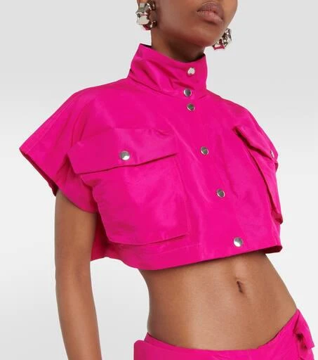 LaQuan Smith Cropped satin jacket 4