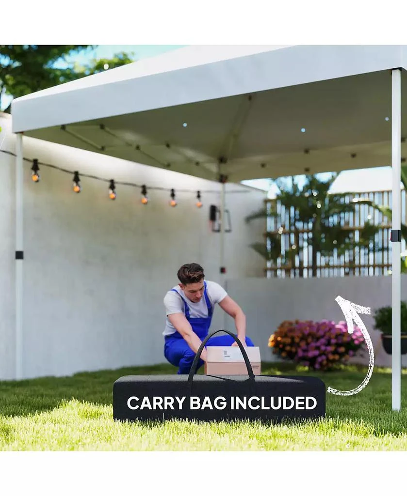 Outsunny 10
 x 10
 Pop Up Canopy Tent with 2 Half Sidewalls, Dark 8