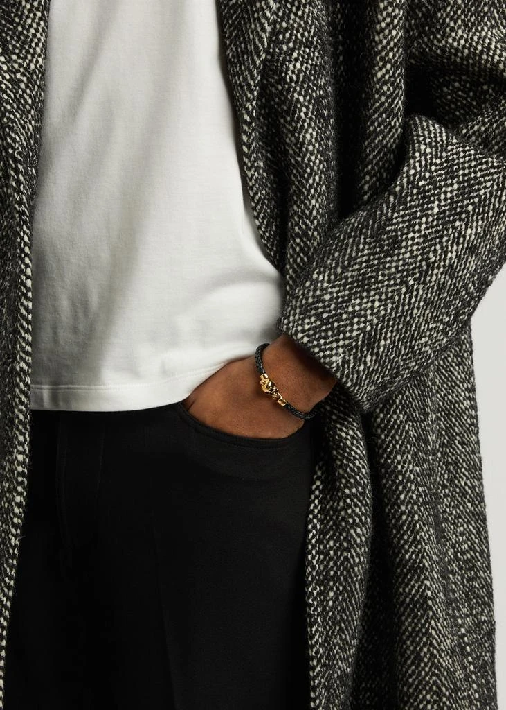 Alexander McQueen Skull woven leather bracelet 2
