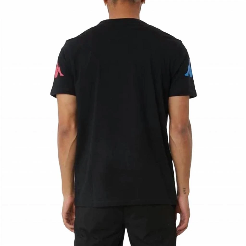 Kappa Men's Authentic Paroo T-Shirt In Black/fuchsia-Blue/yellow 4