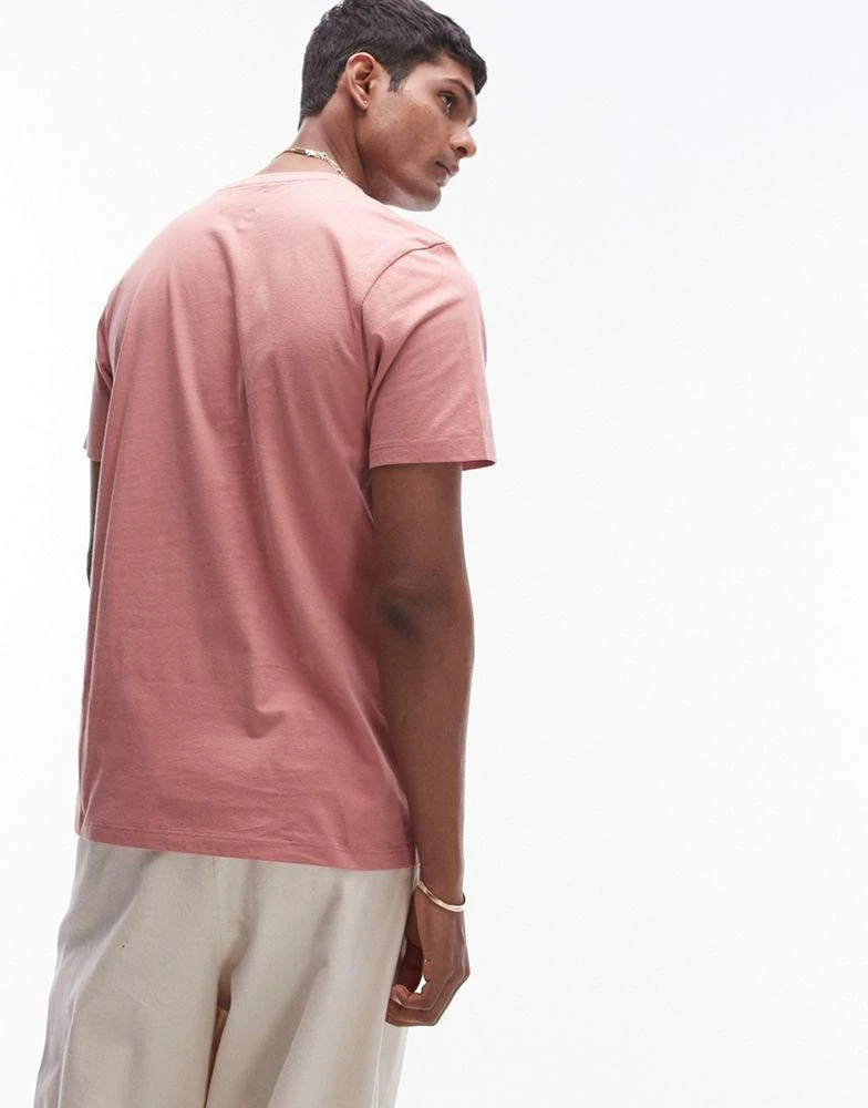 Topman Topman essential regular fit t-shirt in pink 2