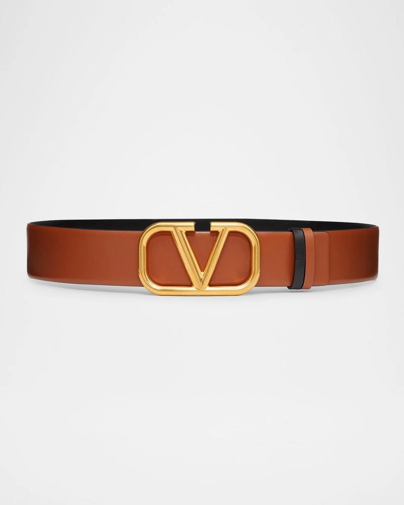 Valentino VLogo Signature Reversible Leather Belt, 40mm 1
