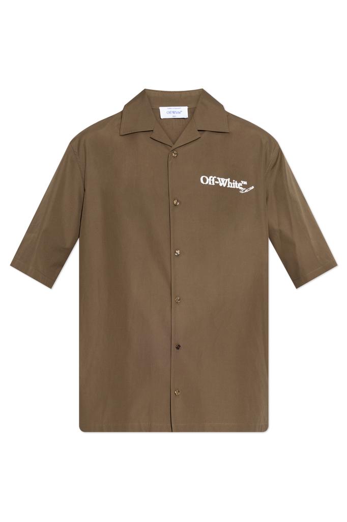 Shop 23 Logo Heavycot White Black Cotton Overshirt on Sale