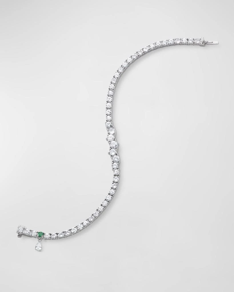 Monica Rich Kosann Sterling Silver Graduated White Sapphire Tennis Bracelet 1