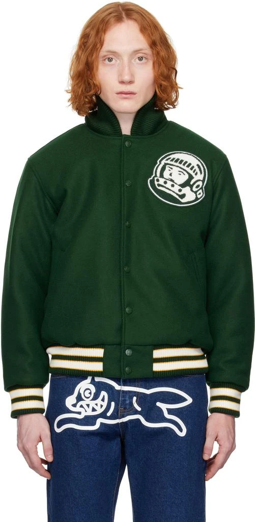 Billionaire Boys Club Green Script Logo Varsity Bomber Jacket 1