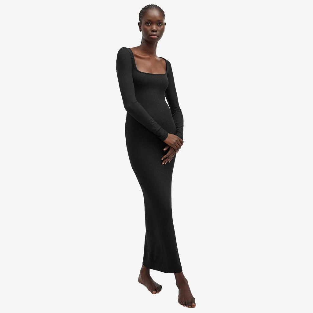 Skims Soft Lounge Long-Sleeve Maxi Dress - Onyx
