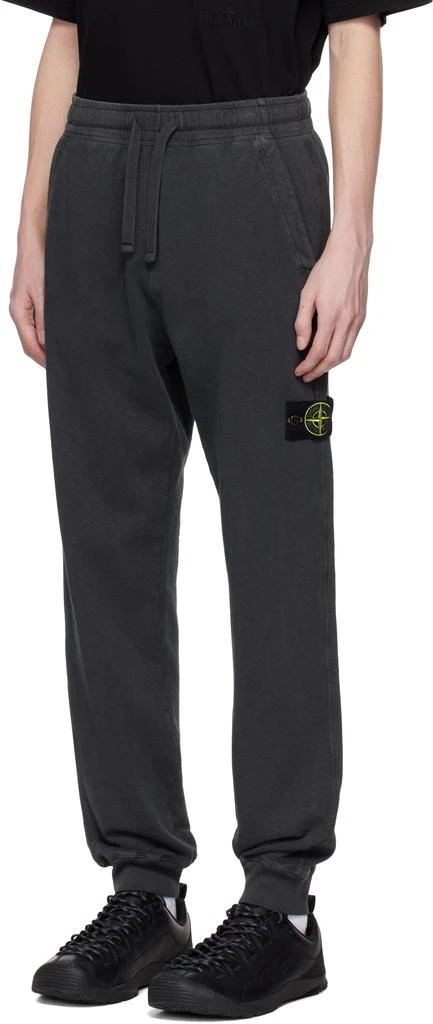Stone Island Gray Malfilé Fleece Old Effect Sweatpants 4