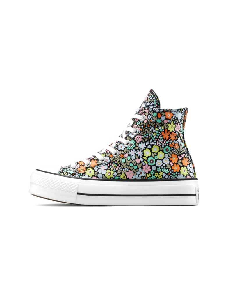 Converse Converse Chuck taylor all star lift trainers allover florals in black/white/pale surplus 4