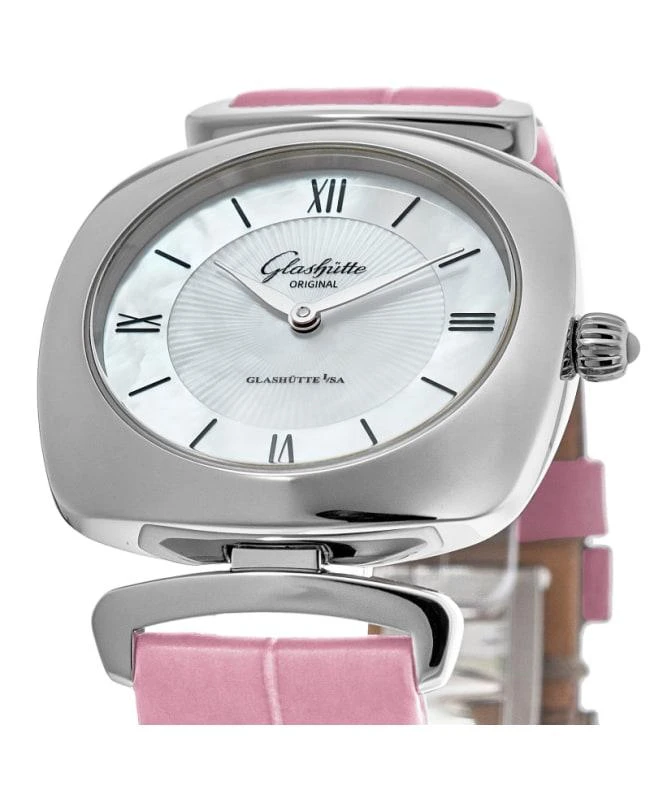 Glashütte Original Glashutte Original Lady Collection Pavonina Mother of Pearl Dial Pink Leather Strap Women's Watch 1-03-02-05-02-31 2