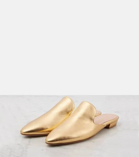 Gianvito Rossi Raja metallic leather mules 4