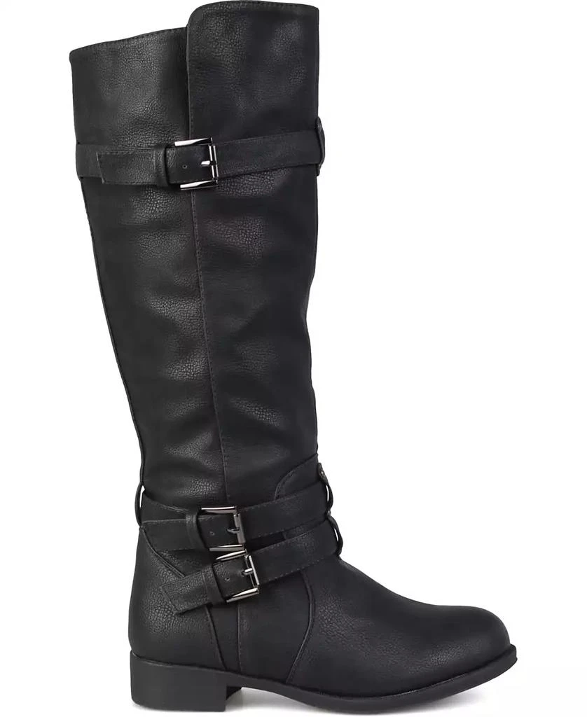 Journee Collection Women's Bite Wide Calf Knee High Buckle Boots 2