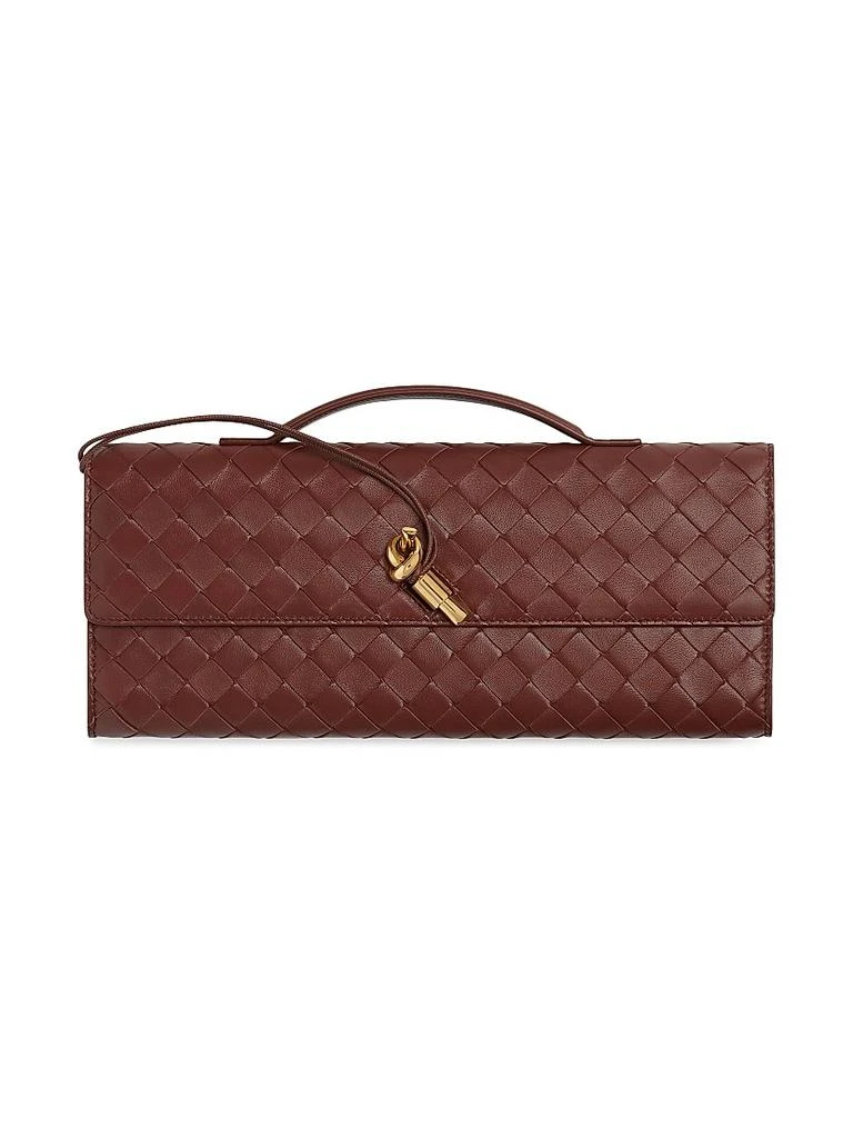 Bottega Veneta Andiamo Intrecciato Leather Top-Handle Clutch 1