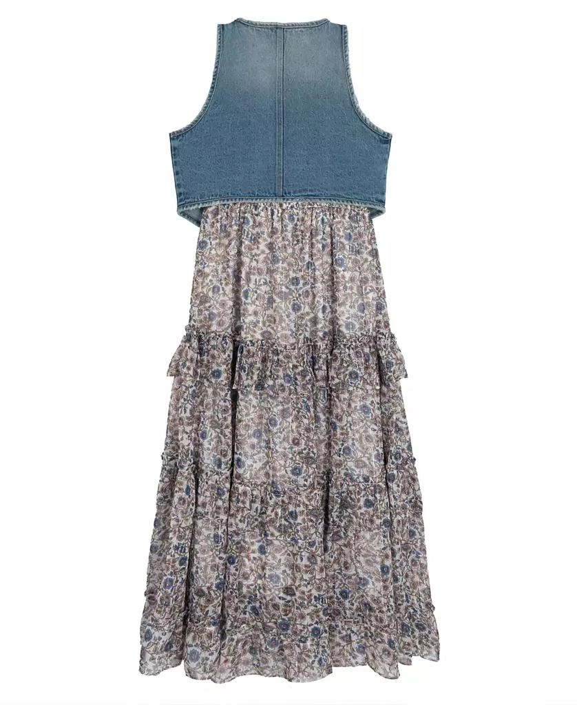 Rare Editions Big Girls 2-Piece Floral Maxi With Denim Vest and Dress Set 7
