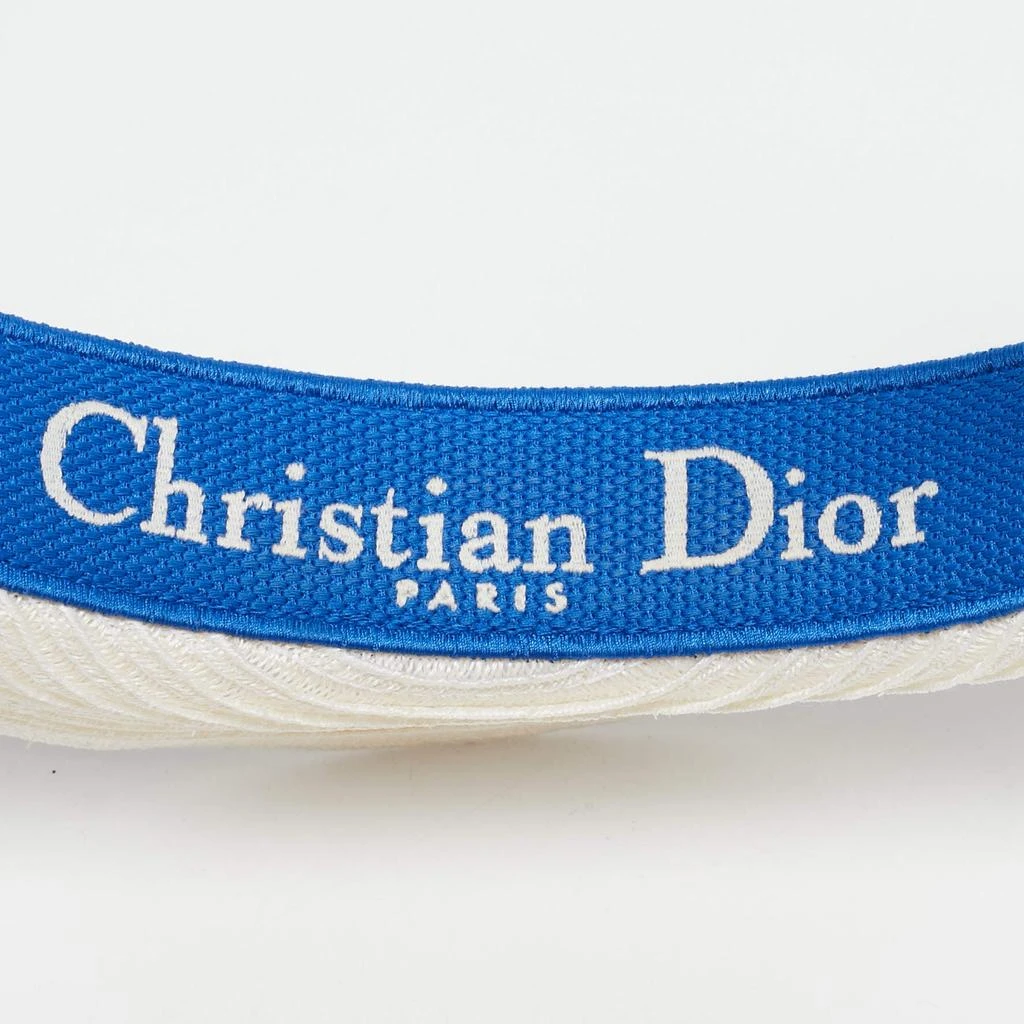 Dior Christian Dior Blue/White Logo Embroidered Straw D-Ocean Visor 4