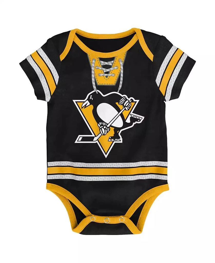 Outerstuff Infant Boys and Girls Black Pittsburgh Penguins Hockey Jersey Bodysuit 2