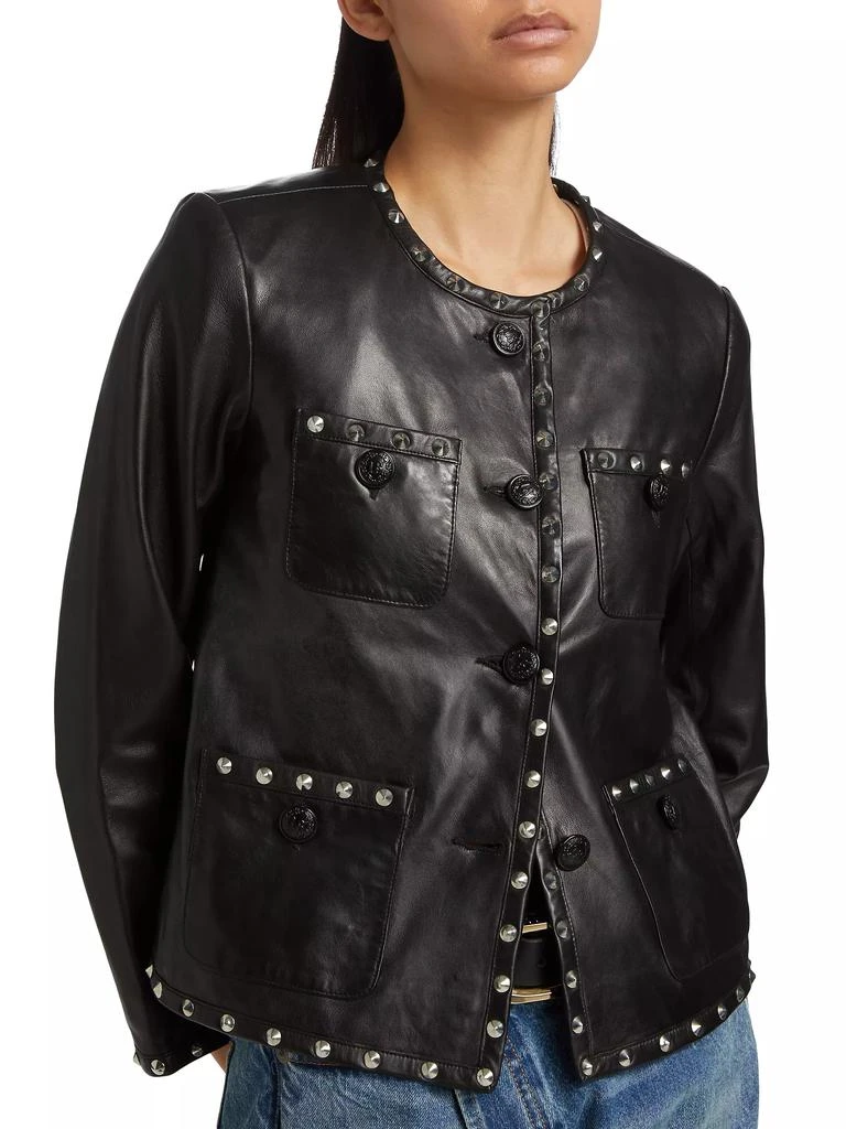 R13 Leather Slouch Studded Jacket 6