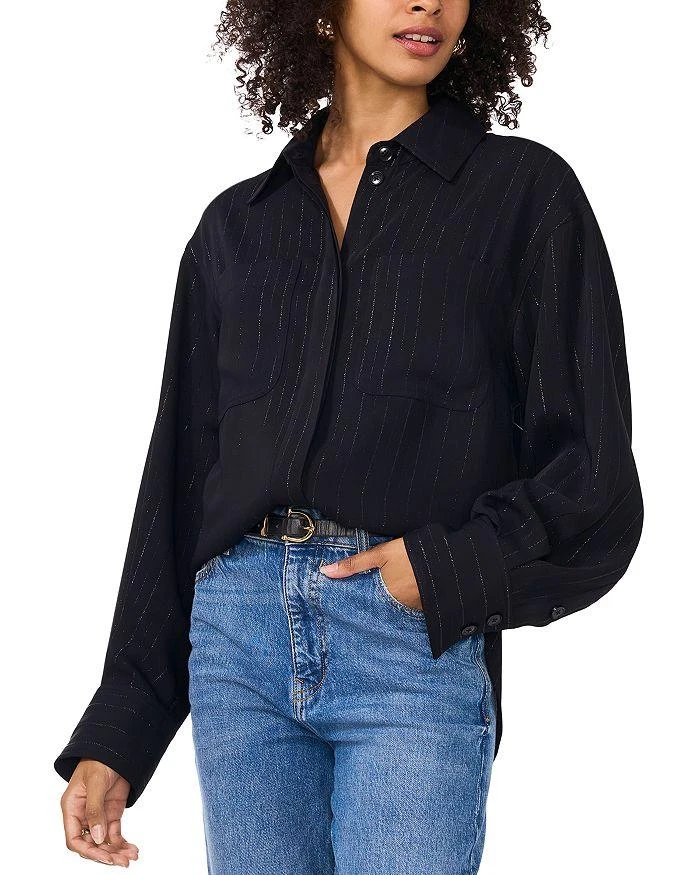 Vince Camuto Metallic Pinstriped Shirt 1