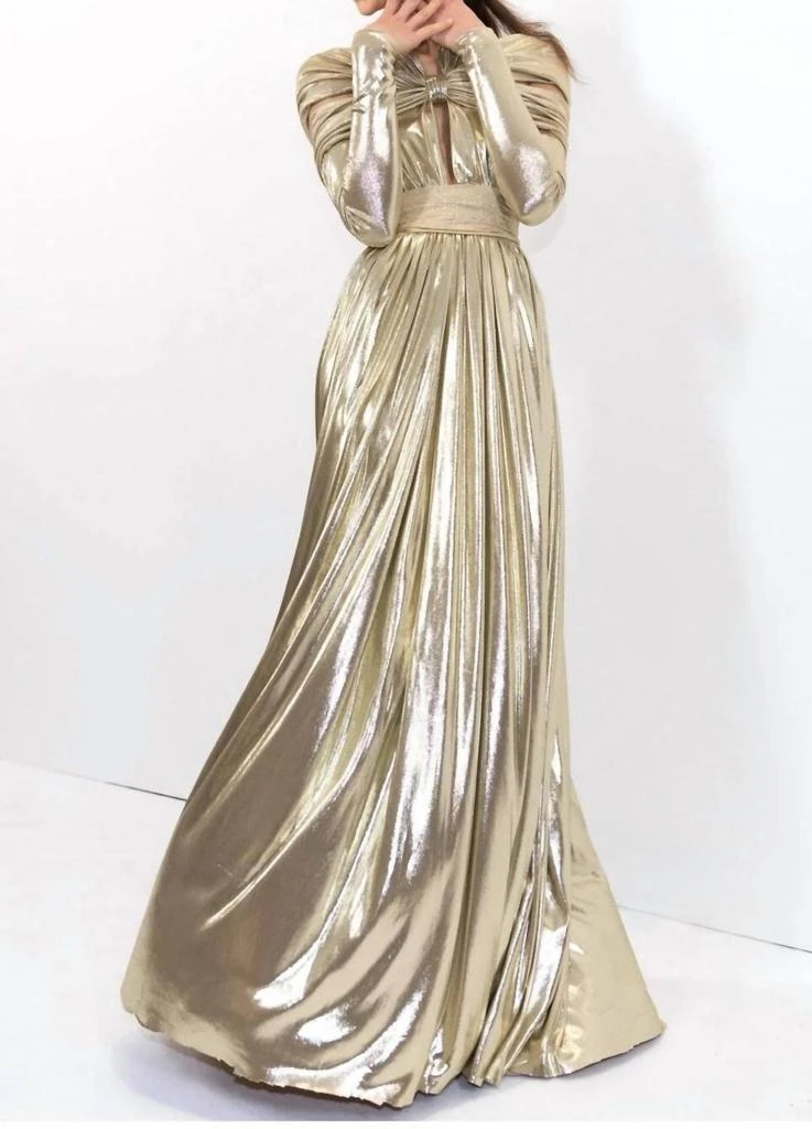 Giambattista Valli Giambattista Valli - Halter Neck Draped Bodice Laminated Jersey Gown 3