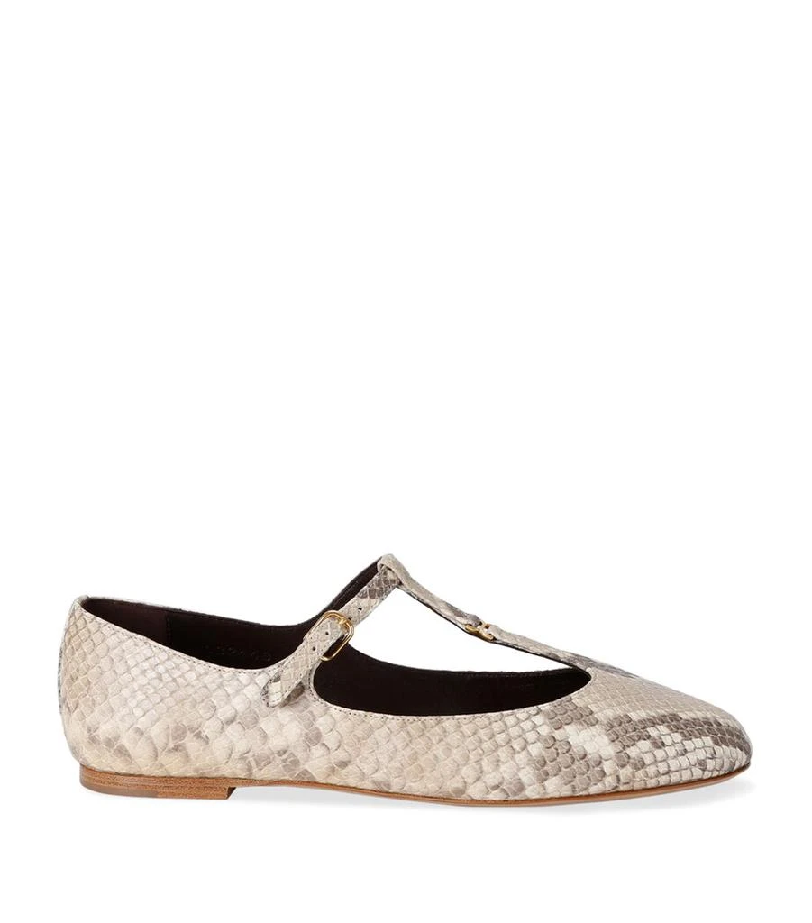 Chloé Snakeskin Print Mary Jane Flats 1
