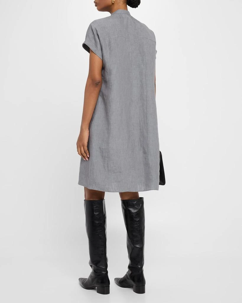 Lafayette 148 New York Ruched Pintuck Linen Dress 3