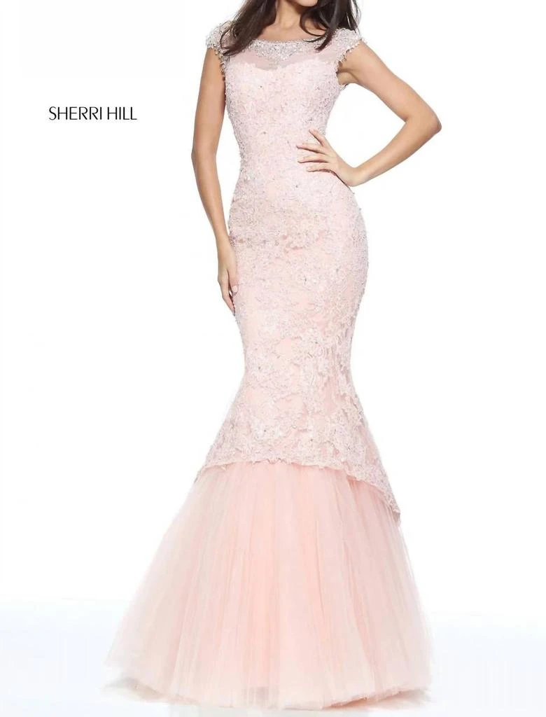 Sherri Hill Sherri Hill - Women's Beaded Lace Mermaid Gown