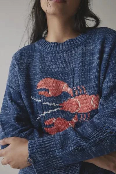 BDG BDG Kurt Lobster Graphic Distressed Sweater 4