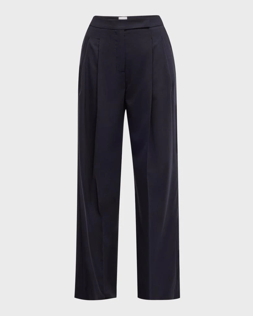 Eleventy Wool-Blend Wide-Leg Pants 1