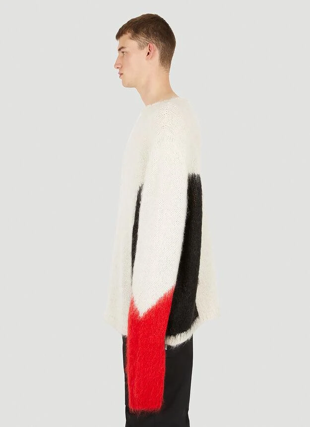 424 Colour Block Jumper in White 3