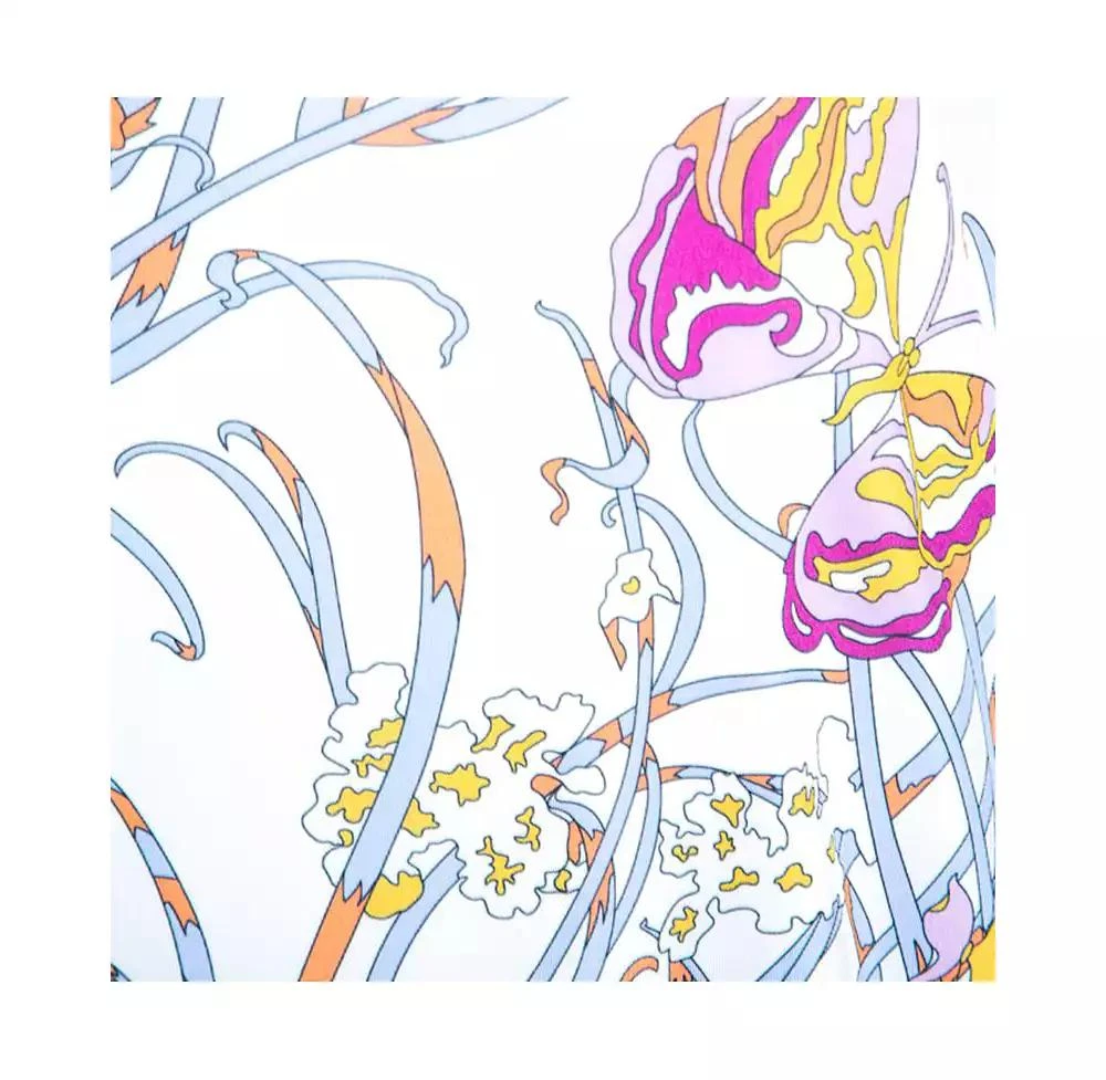 Pre-Owned Emilio Pucci Women
s White Butterfly Print Knit Tunic Top 4