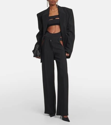 Mugler Circle off-shoulder cutout bodysuit 2