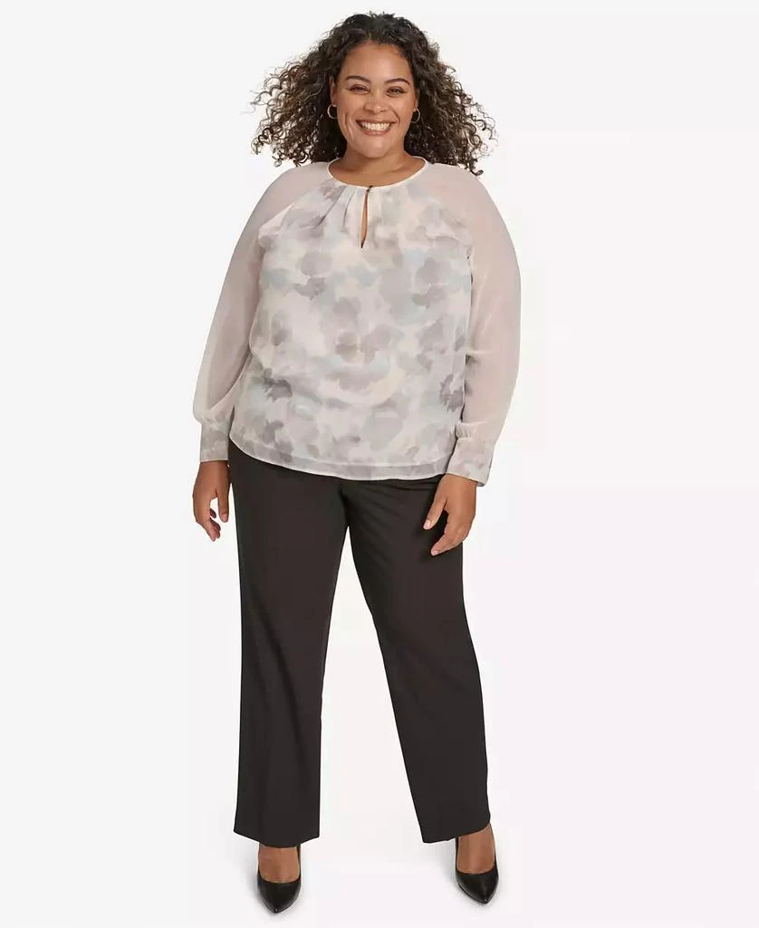 Calvin Klein Plus Size Printed Long-Sleeve Blouse 4