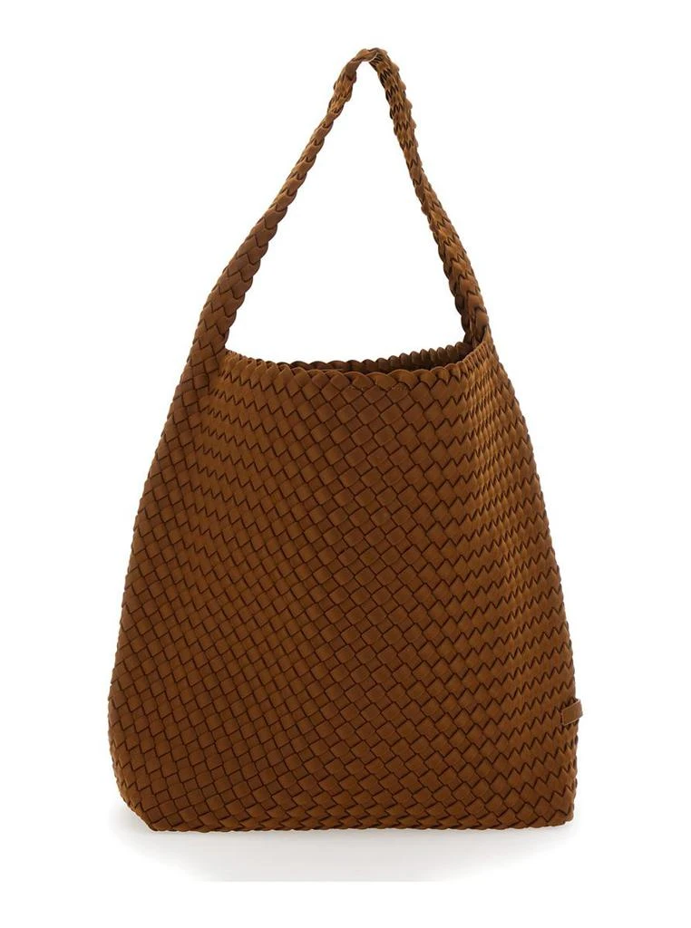 Naghedi 'Nomad Hobo' Brown Shoulder Bag With Woven Design In Fabric And Leather Woman 2