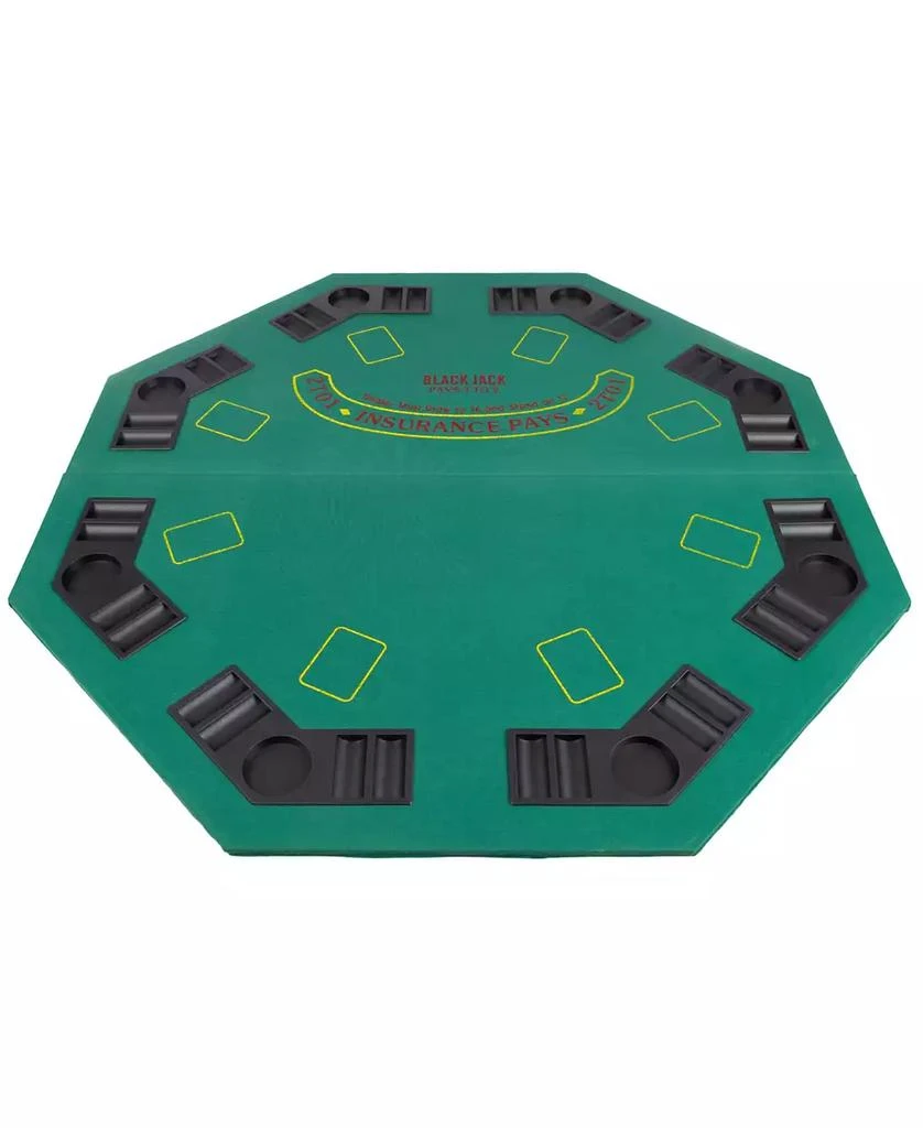 Trademark Global Trademark Poker Solid Wood 2-Fold Poker, Blackjack Tabletop 5
