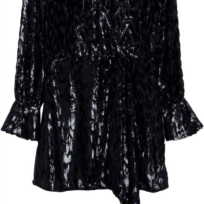SIMKHAI Women's Long Sleeve Metallic Jacquard Mini Dress