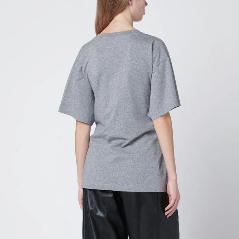 MM6 Grey mélange cotton T-shirt with gloves 3