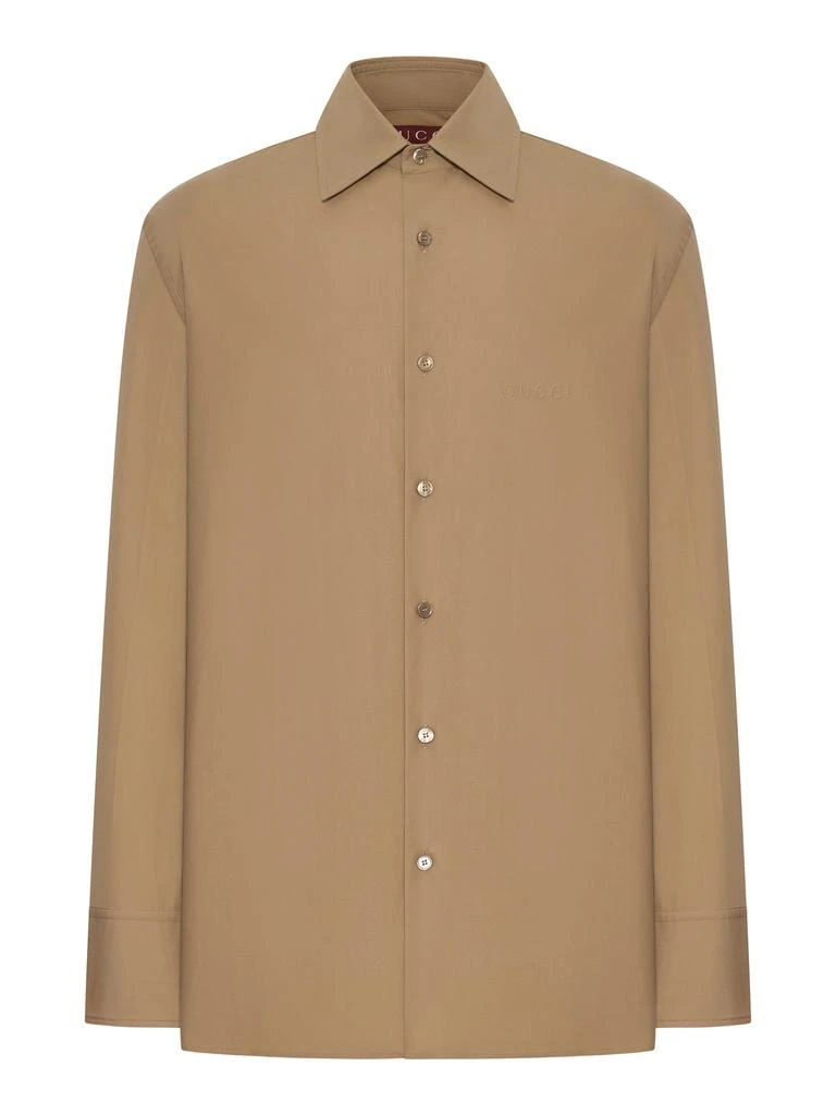Gucci COTTON POPLIN SHIRT WITH EMBOSSED LOGO 1