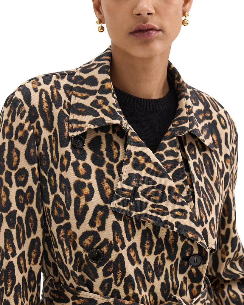 Theory Leopard Print Wool Trench Coat 3