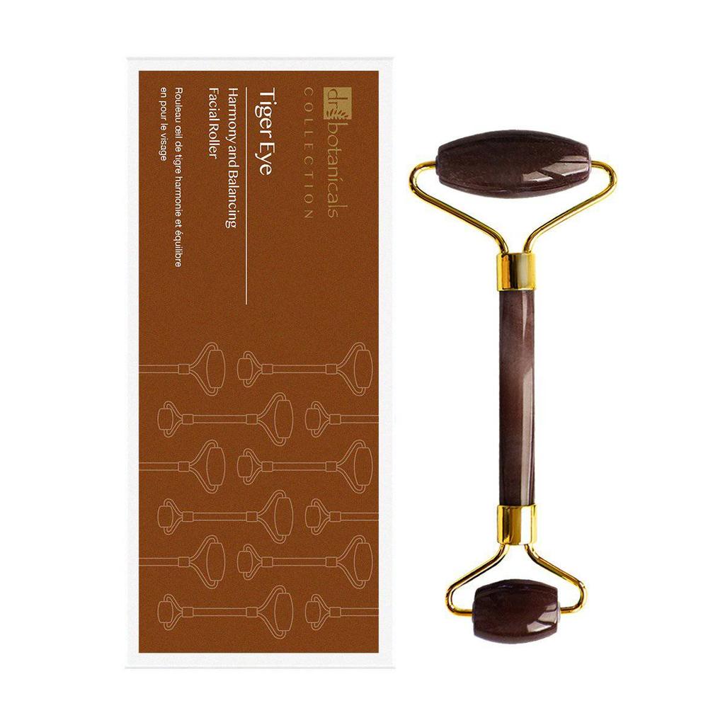 Dr. Botanicals Tiger Eye Harmony and Balancing Facial Roller (Gold Metal Handle)