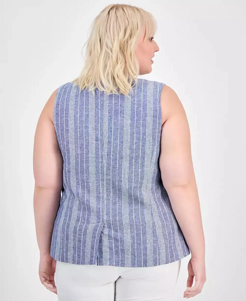 And Now This Trendy Plus Size Striped Three-Button Vest, Exclusively at Macy's 4