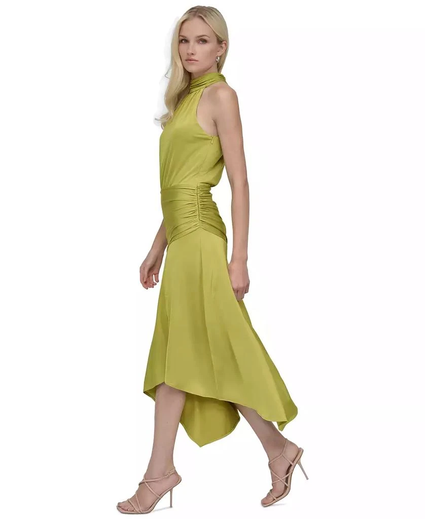 DKNY Women's Halter Ruched Asymmetric-Hem Dress 2
