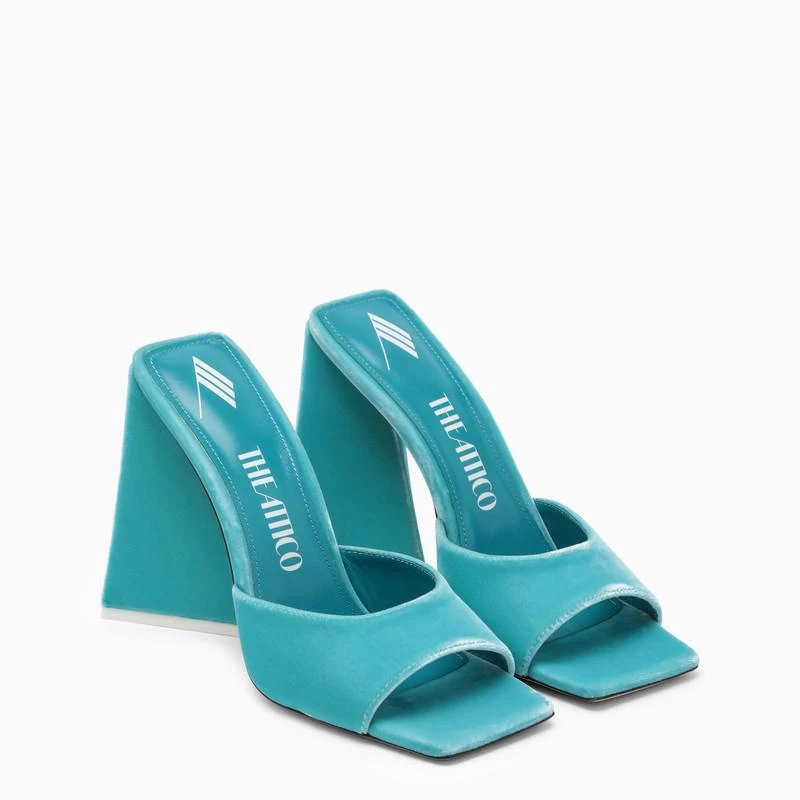 The Attico MULE DEVON TURQUOISE IN VELVET 2