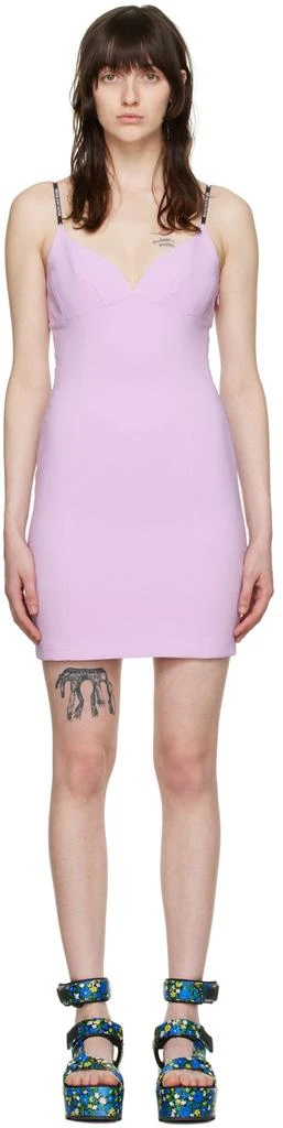 Versace Purple Logo Mini Dress 1