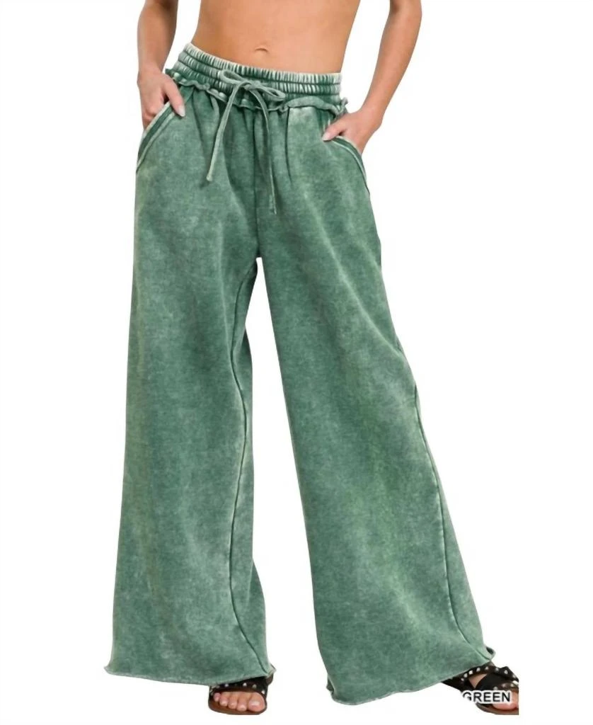 ZENANA Zenana - Acid Wash Palazzo Sweatpants