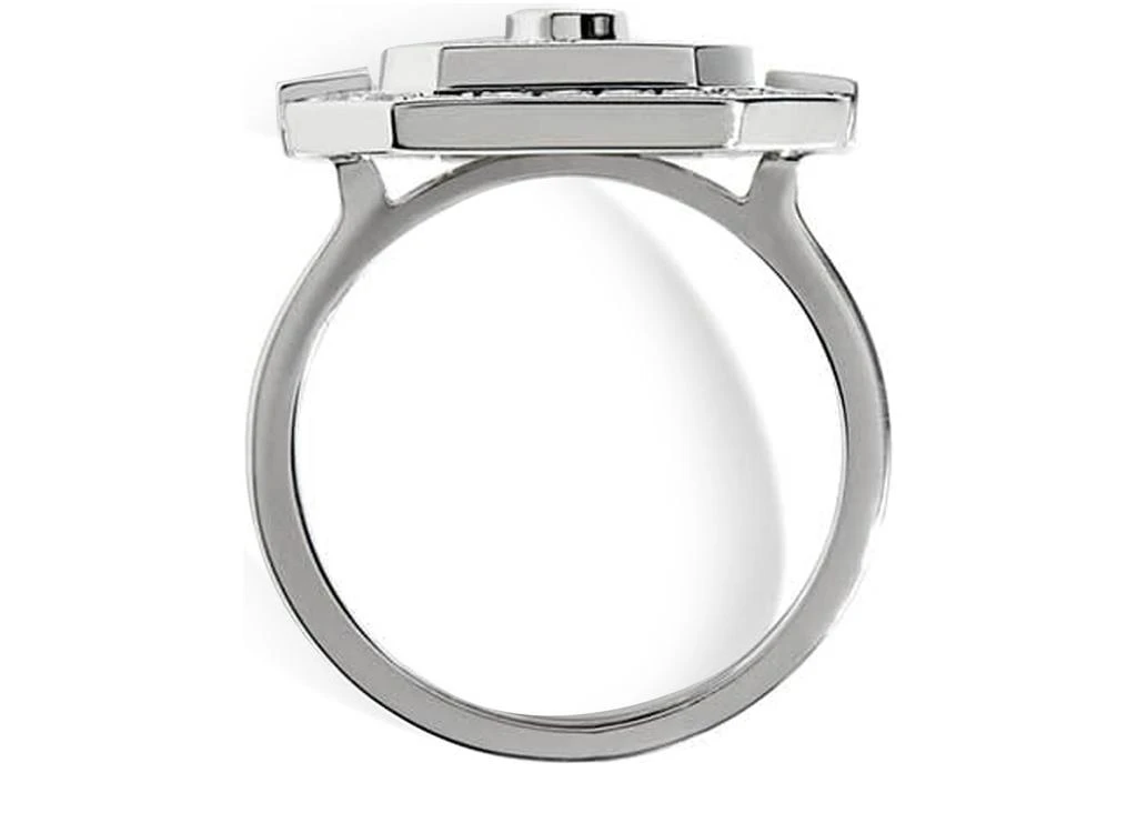 STATEMENT Skyway large square diamond & silver ring 3