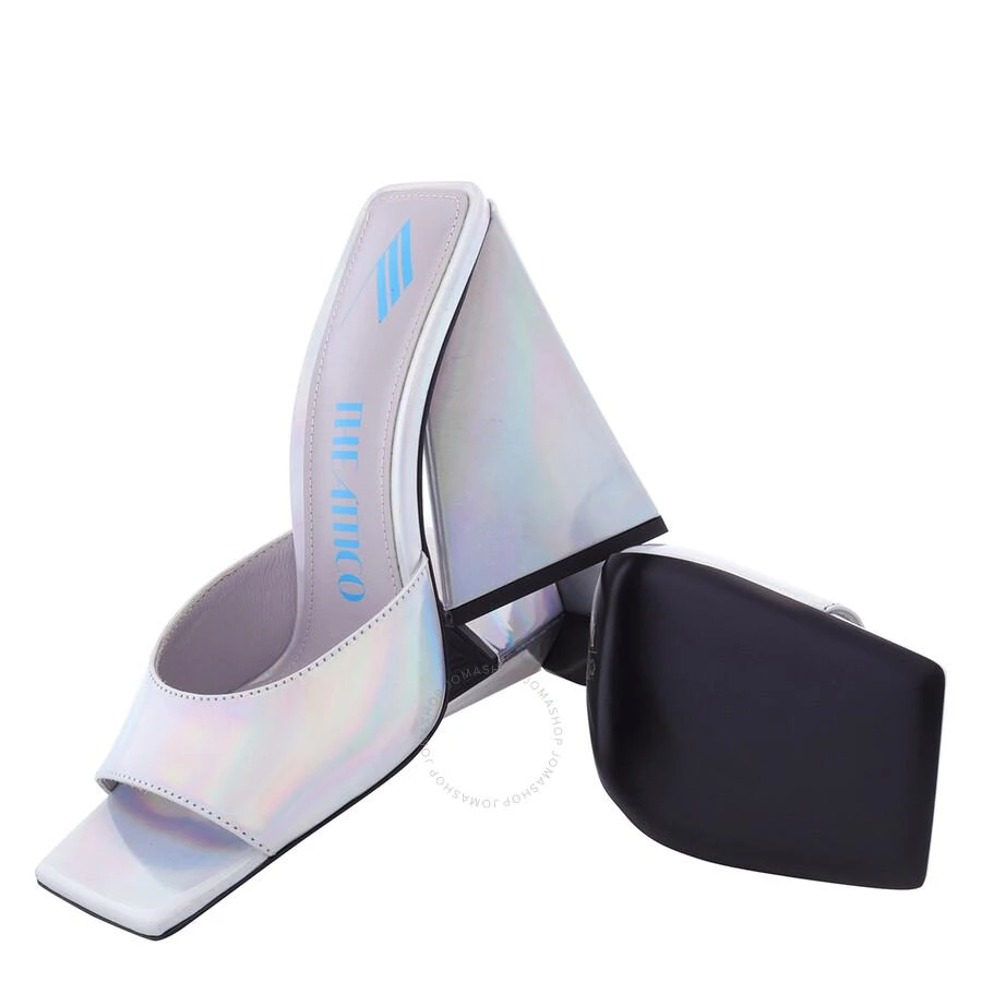 The Attico Ladies Holographic Silver Devon Mules 2