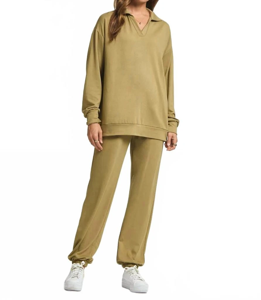 Dear Scarlett French Terry Travel Set In Olive Meadow