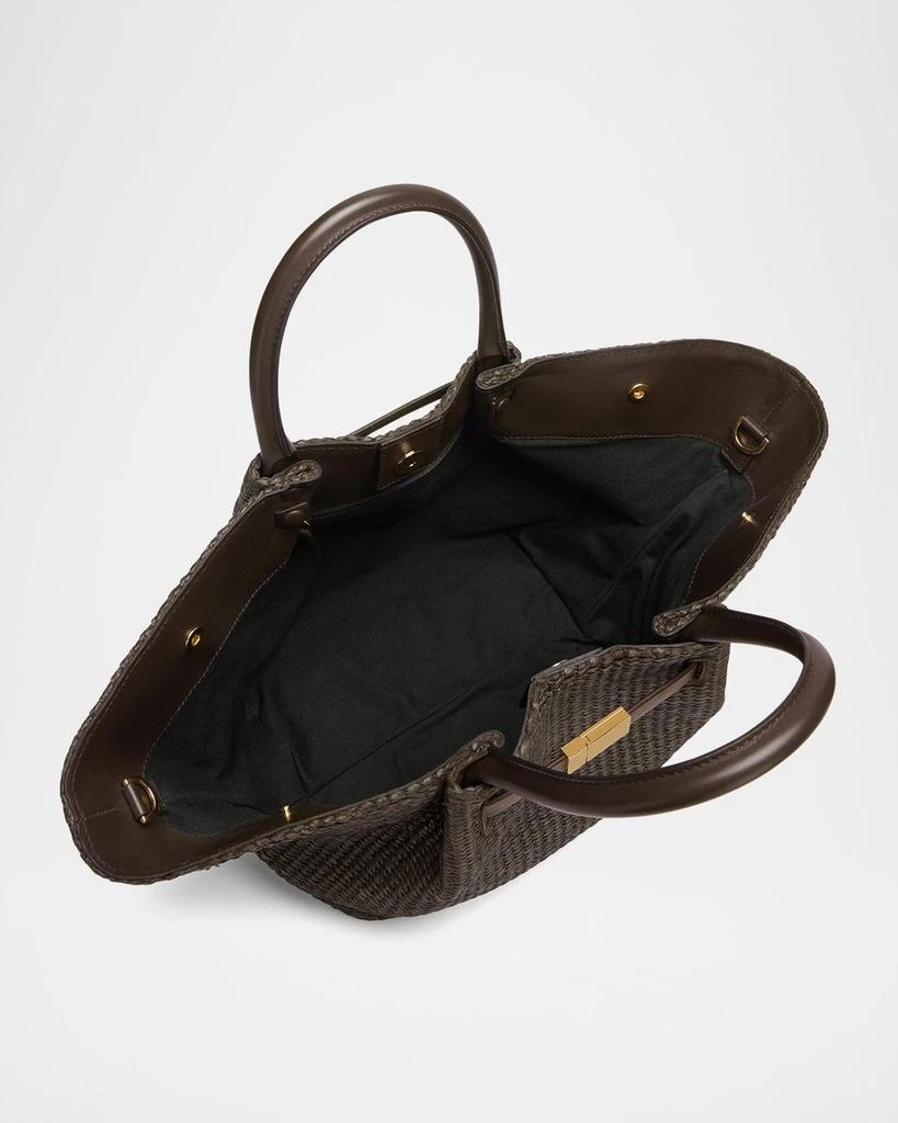 Demellier New York Midi Raffia Top-Handle Bag 3